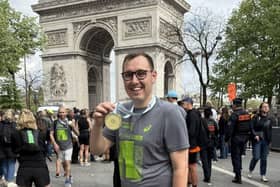 “The atmosphere was electric" - Harrogate and Knaresborough MP after completing the Paris Marathon for two Harrogate-based charities. (Picture contributed)