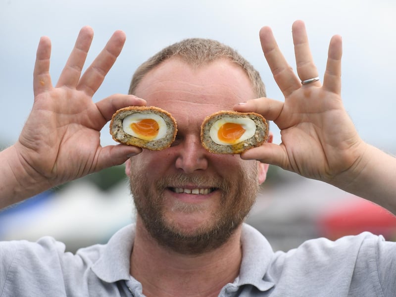 Andrew Robson of Cassie's Kitchen with his scotch eggs at the festival