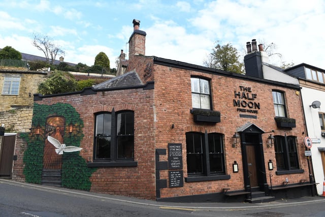 Half Moon: 1 Abbey Road, HG5 8HY (01423313461) 
Rooster’s YPA (Yorkshire Pale Ale); 3 changing beers (sourced locally). 
Popular riverside free house, next to Low Bridge, offering a warm and welcoming atmosphere, with a real fire and a wood-burning stove.