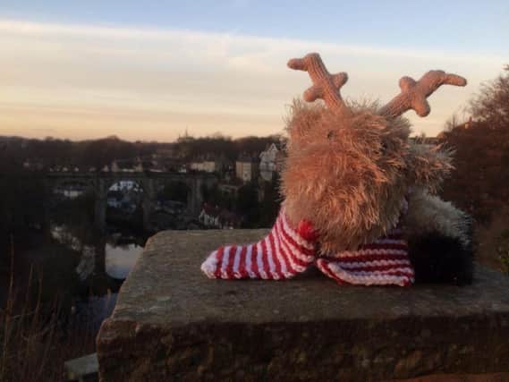 Pictured: The Christmas critter - find him in Knaresborough independent businesses throughout December and take a selfie with him for a chance to win. 
Credit: Hannah Gostlow