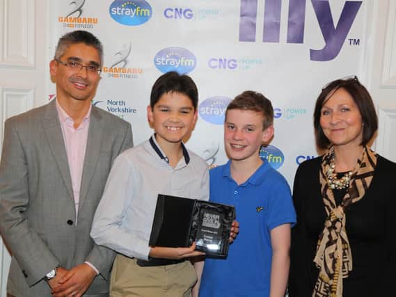Family of the year award: Conrad Maung, Connor Maung, Matthew Rowe and Judy Rowe.