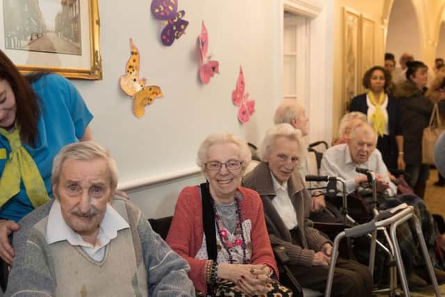 Residents at the opening of the cinema room. Picture: Roland Fawcett.
