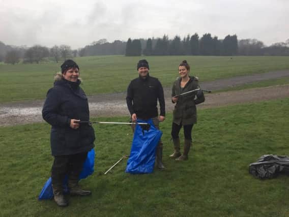 Dog walkers gathered for the big pick up which amassed some 800 poos. Picture: Rowen Johnson Hardcastle