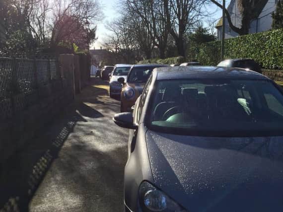 Parking problems - The hazardous upper part of Brunswick Drive in Harrogate. (Picture by Douglas Adamson)