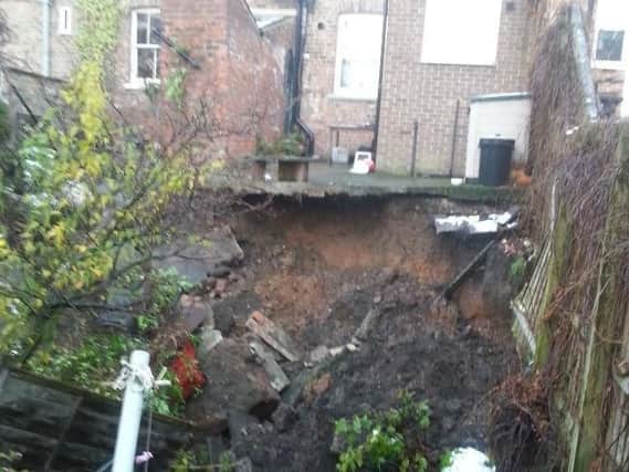 The sinkhole at a home on Magdalen's Road. Photo: Ben Bramley.