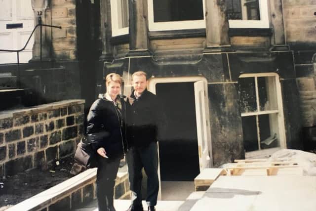 Stefano and Sara pictured at what became Sasso. nearly 20 years ago before conversion work in Princes Square in Harrogate.