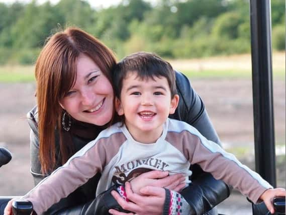 Hannah Bissett with her son Sebastian.