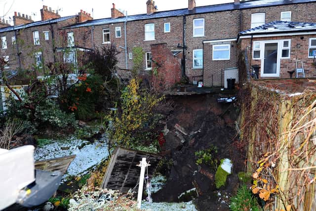 A mega sinkhole in Ripon which erupted below people's homes