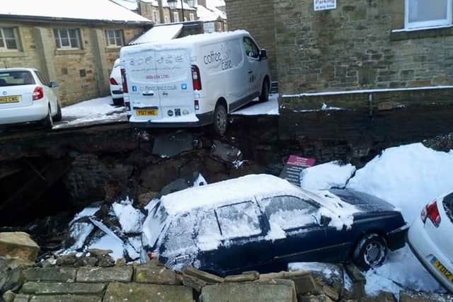 This wasn't a sinkhole - it was a bridge collapse in Yorkshire earlier this year, although some thought it was a sinkhole when it first happened