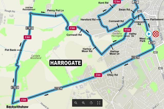 The gruelling 14km route around Harrogate,
