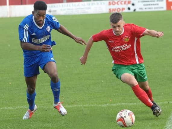 Harrogate Railway remain rooted to the foot of the NCEL Premier Division table after drawing 2-2 at Goole. Picture: Adrian Murray