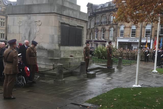 Hundreds gathered to mark the armistice at the Harrogate War Memorial