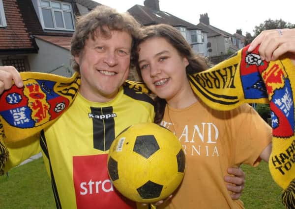Harrogate Town fans Dave Worton and his daughter Molly.