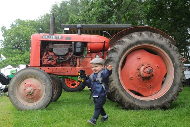 9 June 2018......   Luke Midgley with a Nuffield at Tractor Fest at Newby Hall near Ripon.   Picture Tony Johnson.