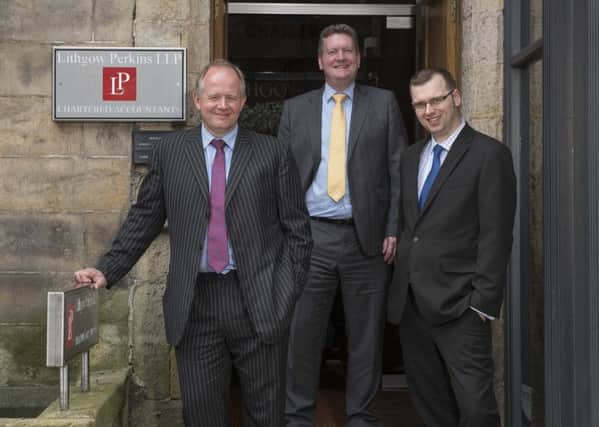 Harrogate chartered accountancy firm Lithgow Perkins is now led by partners (l to r) Mike Briggs, Robert Horner and Joe Taylor. (S)