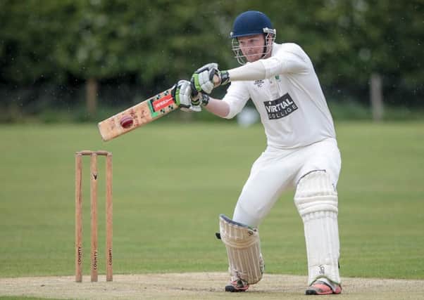Tom Croston was in the runs as Birstwith edged out West Tanfield. Picture: Caught Light Photography