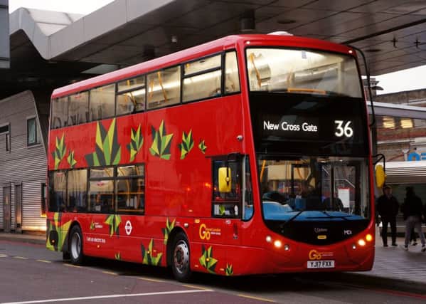 An Optare Metrodecker EV double-deck bus on trial in London earlier this year. Photo: Thomas Drake.