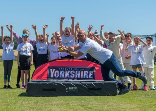 Date:22nd June 2018.
Picture James Hardisty.
Matt Prior, former England cricketer taking part in the Yorkshire Children's Cricket Festival during National Cricket Week in Partnership with Yorkshire Tea. An event held at Spofforth Cricket Club, near Wetherby, where around 170 childrens from two local primary school Spofforth and Follifoot enjoyed the afternoon playing many cricketing activities.