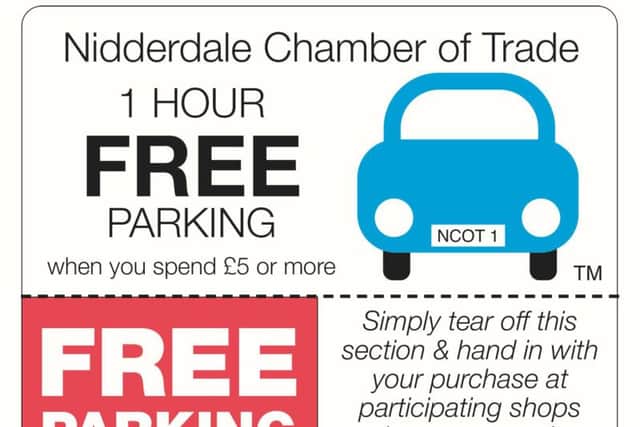 The ticket for the free parking scheme.