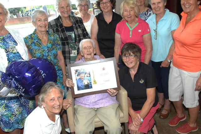 Kay Fawell with friends from Ripon Golf Club (1807315AM1).