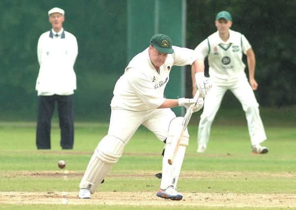 Follifoot's Paul Angove hit a half-century in Saturday's home success over Guiseley. Picture: Adrian Murray