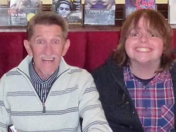 DJ Rory Hoy, right, with the late, great Barry Chuckle.