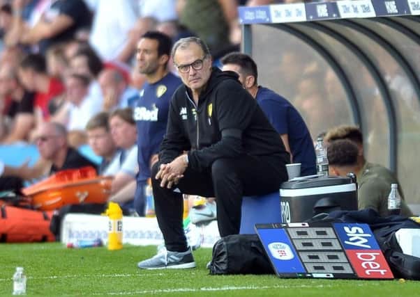 Marcelo Bielsa oversees Leeds United's 3-1 victory against Stoke City. Picture: Tony Johnson