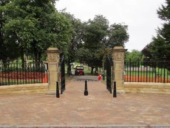 Historic - The impressive stone pillars of Valley Gardens' King Edward VII Memorial Gate.