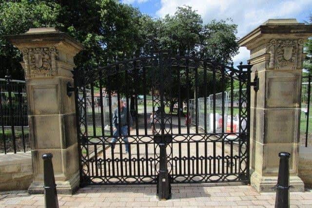 Completed - The cast iron gates of Valley Gardens' King Edward VII Memorial Gate.