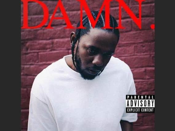 Kendrick Lamar on the cover of his album Damn.