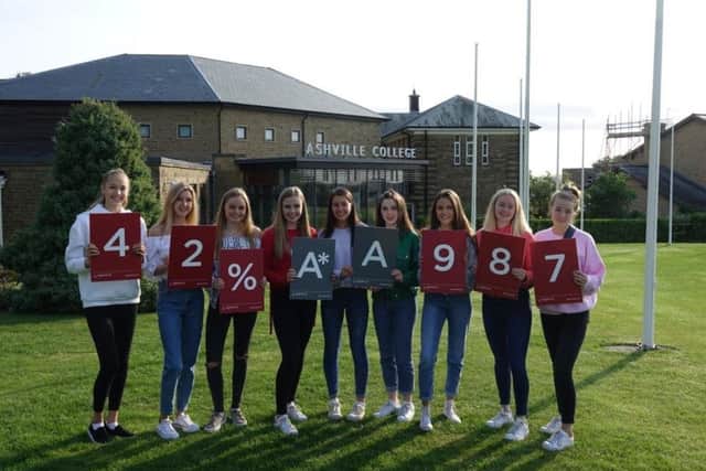 Star Pupils! Ashville College pupils celebrate 42 per cent grades marked at A*-A and 9, 8 and 7.
Credit: Different PR
