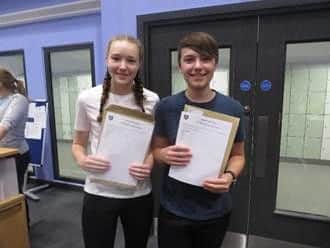 Charlotte Hughes and Jadan Newby, Year 11.
Charlotte plans to study Maths, Psychology and Physical Education at A-Level.
Jadan plans to study Maths, Psychology and Sociology at A Level.