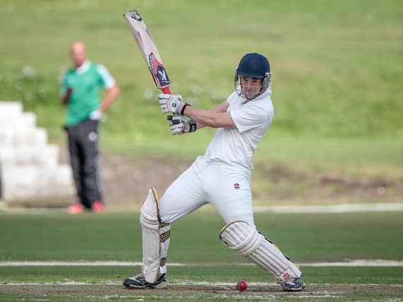 Harrogate CC captain George Ross hits out. Picture: Caught Light Photography
