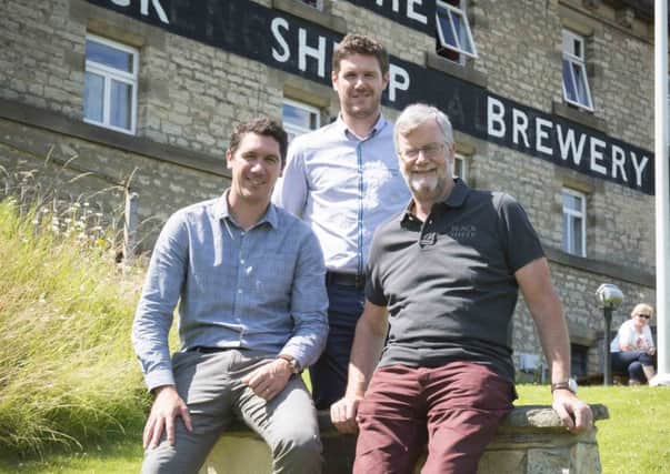 Outgoing Black Sheep Brewery chairman and founder Paul Theakston with sons Jo and Rob, who will continue to run the business as sales director and managing director respectively, following his retirement in September 2018.