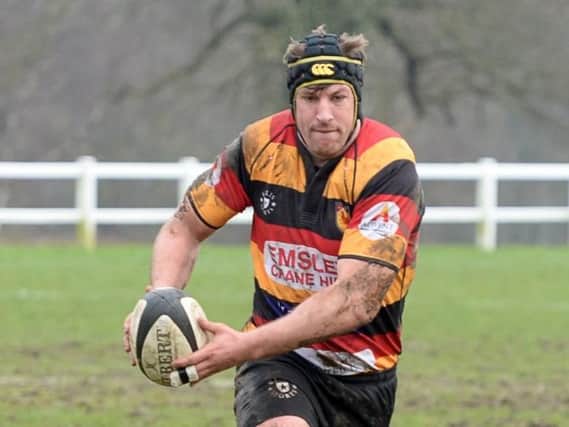 Andy Boyde scored two tries and was then controversially denied a third as Harrogate RUFC lost out to Blaydon. Picture: Richard Bown