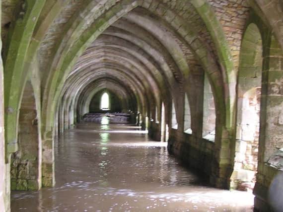 The flooding at Fountains Abbey in 2007.