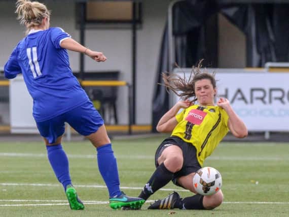 Action from Harrogate Town Ladies clash with Farsley Celtic. Picture: Matt Kirkham
