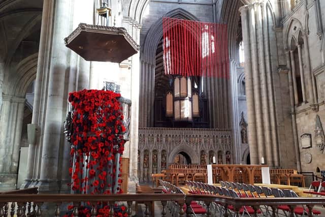 A curtain of poppies at Ripon Cathedral. Picture: Jenni Holman.