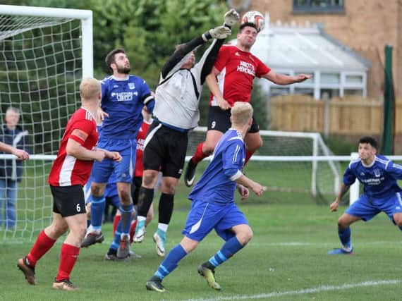 Paul Beesley netted on his first start for Knaresborough Town, opening the scoring in Saturday's victory over Hall Road Rangers. Picture: Craig Dinsdale