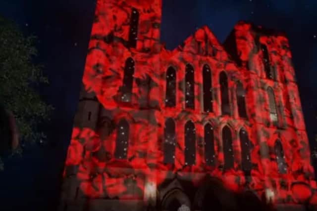 An impression of what the light show will look like at Ripon Cathedral. Credit: THP Production Services and Potion Pictures.