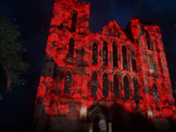 An impression of what the light show will look like at Ripon Cathedral. Credit: THP Production Services and Potion Pictures.