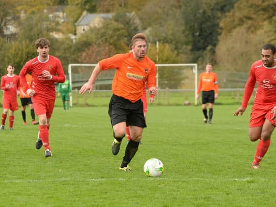 Brian Blewitt netted for Wetherby Athletic against Oxenhope Recreation. Picture: Peter Arnett