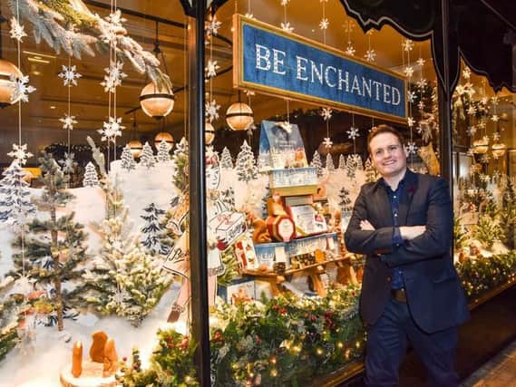 Flashback to last year and the Christmas window display at Harrogate's Bettys with designer Robyn Cox.