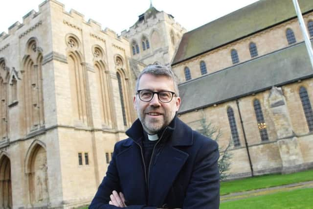 WW1 commemorations - Father Gary Waddington of St Wilfrid's Church in Harrogate. (1711065AM2)