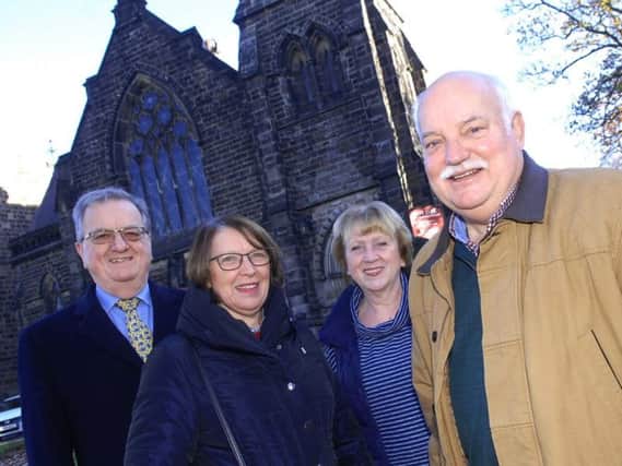 Battle for new role - Members of Harrogate's iconic West Park Church steering group members Graham Strugnell, Jean Strugnell, Jackie Goldthorpe and Brian Goldthorpe. (1810291AM1)