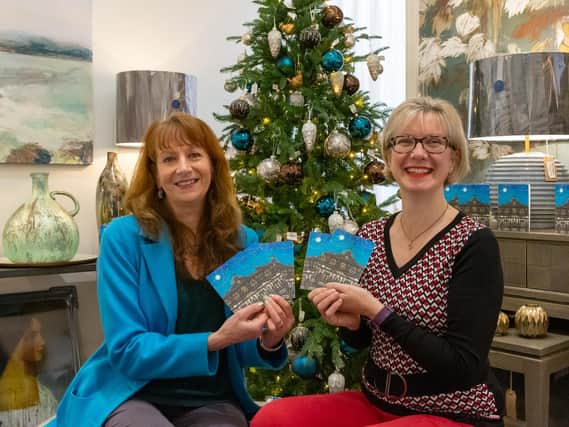 The card features exclusive artwork from Moira McTague commissioned by Fiona Movley, Chair of Harrogate International Festivals