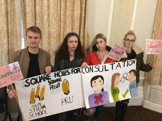 Former pupils of Grove Academy made their protest at a recent North Yorkshire County Council meeting.