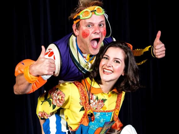 Breaking with tradition - Harrogate Theatre panto stars Tim Stedman as Simon Trott and Harriett Hare as Jack in the new production of Jack and the Beanstalk.