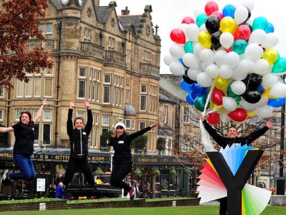 Organisers, Yorkshire 2019 were in town handing out balloons and trying to employ volunteers to become 'Yorkshire Champions' during the nine day race event.