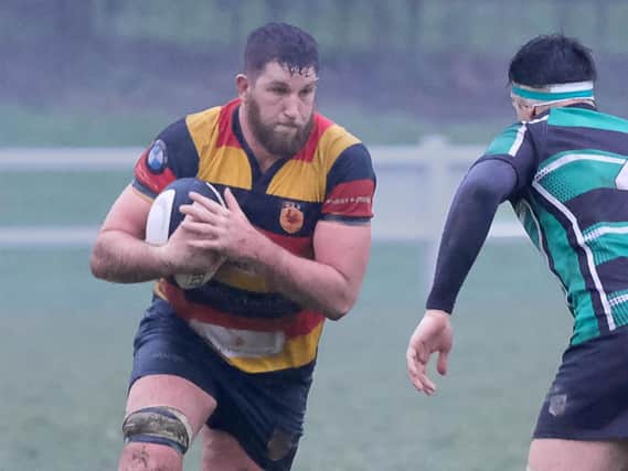 Sam Brady on the charge during Saturday's victory over Lymm. Picture: Richard Bown